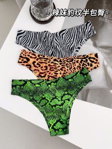 เซ็กซี่ เสือดาวพิมพ์ต่ํา เอว กางเกงใน ผู้หญิง ชุดชั้นในไม่มีร่องรอยครึ่งก้น ทันสมัย ยุโรปและ สไตล์อเมริกัน