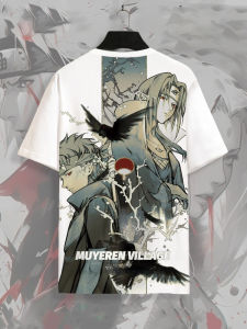 Bandai | Summer Short-sleeved Ins Naruto T-shirt for Men Cartoon Large-sized Trendy Half-sleeved Jiraiya Tsunade Printed T-shirt
