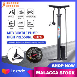 Bicycle Pump 160PSI/140PSI High Pressure Inflator Motorcycle Basikal MTB Bike Manual Air Pump Portable Tyre Bola Inflator 打气筒
