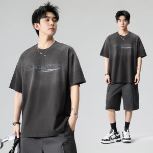 Wood soon | American Vintage Lettering Faded Washed T-Shirt