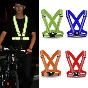 Reflective Vest Bag High Visibility Night Safety Adjustable Multi Pocket Mobile Phone Bag for Bike Running Sports Riding Motorcycle