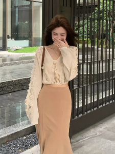 เสื้อเชิ้ตคอวีแขนยาวสไตล์ฝรั่งเศสสำหรับผู้หญิง ฤดูใบไม้ร่วง 2025 ทรงหลวม สไตล์วันหยุด แฟชั่นใหม่ เสื้อเชิ้ตผู้หญิง