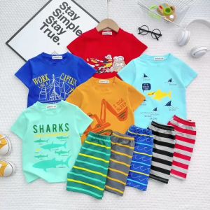 Bộ Quần Áo Trẻ Em Ngắn Tay NATUCO Vải Cotton Mềm Mát Cho Bé 8-27Kg Đi Học Đi Chơi TN-006