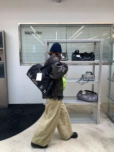 Khaki Color High Waist Straight Leg Wide Leg Pants Women Casual Design Spring Autumn Workwear Trousers Loose Fit Cotton Blend