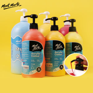 Mont Marte 1L Per Bottle Studio Acrylic Paints Waterproof wall painting acrylic colour pigment Art Supplies