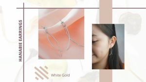 DAVINA Ladies Hanabi Earrings Sterling Silver 925 - Anting Wanita Perak S925 Tusuk Panjang