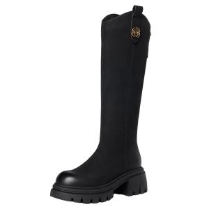Josiny | Thick Bottom Womens Tall Boots Black Knight Boot Small And Slim Figure Suitable