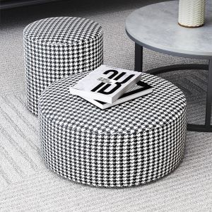 Modern Minimalist Luxury Houndstooth Footstool