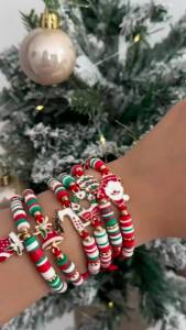 Ingemark | Ingemark 6Pcs/Set Christmas Bracelet Women Santa Claus Elk Christmas Tree Socks Pendant Bracelet Adjustable Rope Chain Bangle