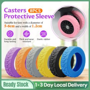 8PCS Casters Protective Sleeve Silicone Wheels Protector Cover Luggage Trolley Case Reduce Noise Protective Cover Caster Sleeve Suitcase Accessories行李箱轮子保护套Tidur perlindungan Casters