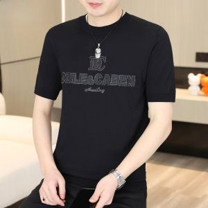 HENGYUANXIANG | เสื้อยืดแขนสั้นผ้าไหมน้ำแข็งถักสำหรับผู้ชาย เสื้อเชิ้ตทรงสลิมฟิตบางเฉียบ ทรงหลวม แฟชั่นฤดูร้อน เสื้อเชิ้ตผู้ชาย