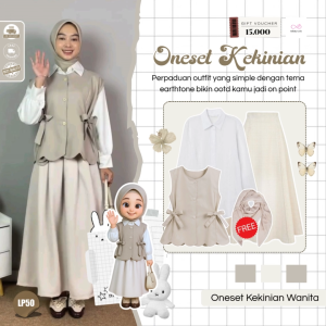INFINITY-One Set Vest Korean Style Wanita|Bella Square IvoryKemeja Basic PutihVest Cheris IvoryRok Joda Ivory|Vest One Set -LP40