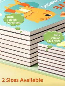 MONLEYTA | A4 Childrens Thickened Spiral Sketchbook Kindergarten Doodle Mark Pen Drawing Art Book Primary School Students Painting Book