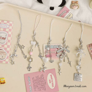 Butterfly Beads Pendant Mobile Phone Lanyard New Year Camera Earphone Bag Accessory Cross Star Hanging Chain Korean High Value
