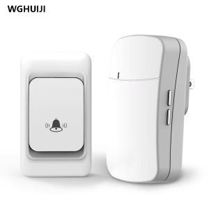 SIXWGH | Chuông Cửa Ngoài Trời Không Dây Phạm Vi 300 Mét Bộ Chuông Chống Nước Cho Nhà Để Xe Gia Đình Vườn Căn Hộ Tự Cấp Nguồn (EU/UK)