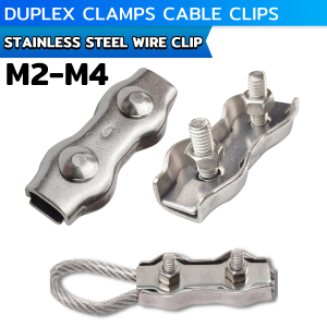 ItemMart Stainless Steel Wire Clip Wire Rope Clamp Double Clamp Cable Clip M2 M3 M4