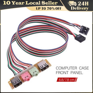 New PC Case Front Panel 2-Port USB 2.0 + Microphone 3.5mm Audio Port Cable 7.8cm PCB
