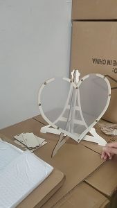 Wedding solemnization Transparent Signature guest book Decoration Rustic Sweet Heart Drop box drop 3D Guestbook wooden