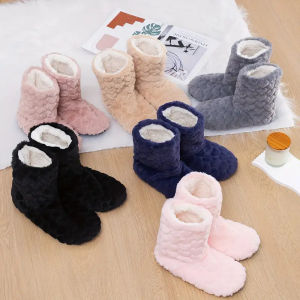 2026 Winter Adult Thick Warm Floor Shoes High Tube Non-Slip Indoor Cotton Shoes Plush Home Slippers Shoes Men And Women
