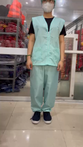 Bộ Trang Phục Gile Khử Tĩnh Điện Màu XANH NGỌC Cho Công Nhân Phòng Sạch | Hình thật hàng sẵn nhiều