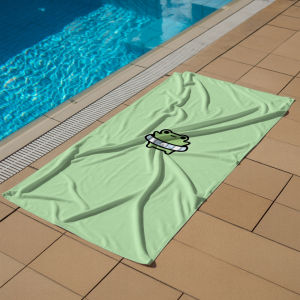 Swim Ring Tiny Frog Microfiber Quick Dry Beach Towel Cute Cartoon Anime Absorbent Soft Bath Towel for Travel Adult Kids