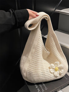 New 2025 Large Capacity Cotton Rope Woven Beach Tote Bag Womens Hook Woven Handbag Soft Single Strap Casual Pure Color Ka Le Er