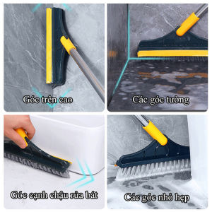 Chổi chà sàn nhà vệ sinh thông minh 2 chức năng gạt đẩy nước và đầu chổi cọ sàn nhà xoay 120 độ quét sạch mọi góc nhỏ
