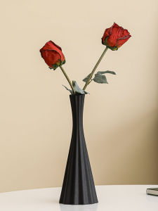 Black Ceramic Flower Vase Tall And Thin for Single Flower Decoration Living Room Desktop Entrance TV Cabinet Decorative Ornaments