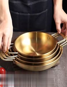 Panci Ramen Korea Pot Bahan Stainless Premium Anti Lengket Serbaguna / Panci Gold Tebal PH C1216