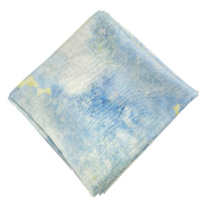 Soft Semi-Transparent Dream Purple Blue Dye Gradient Star Sky Butterfly Printed Tencel Linen Fabric