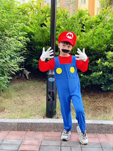 AKOLA Super Mario Costume for Kids Boy&girl Anime Cosplay Jumpsuit Halloween Gifts Stage Plays Parties S-L Sizes