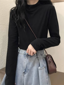 เสื้อยืดคอกลมแขนยาวสำหรับผู้หญิง เสื้อชั้นในแบบสวมลำลอง ทรงสลิมฟิต ทรงปกติ ฤดูใบไม้ร่วง ฤดูหนาว ผลิตจากจีน