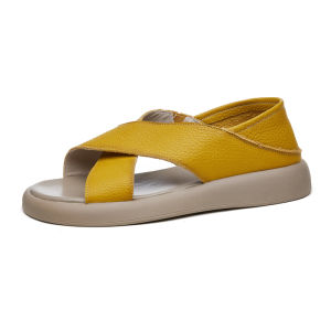 Leather Roman Sandals Womens Summer Outdoor Wear Retro Skirt Pregnant Women Slip-On Sports Flat Heel Low Cut Casual Shoes