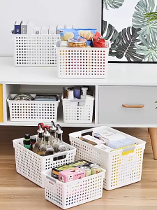 Multipurpose Storage Box | Plastic Storage Baskets | Desktop Organizer | Kitchen (Bundle of 3)