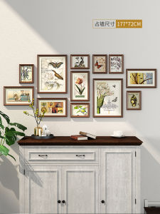 Solid Wood Photo Frame Wall-Hanging 7-Inch 10-Inch 16-Inch Punch-Free Photo Frame Creative Picture Frame Outline Border A3 Large Size Photo Frame