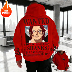 Bandai | One Piece Shanks Anime Men Harajuku 2026 New Streetwear Hoodie Vintage Winter Women Oversized Hooded Sweatshirt Long Sleeve Top