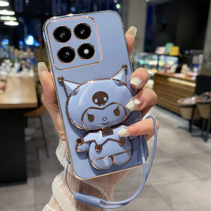 Xiaomi 14T pro Soft Silicone Case Full Cover Protection with Stand Cute Cartoon Design Womens Special High End Feel Mirror Included
