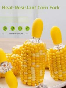 Creative Anti-Scalding Corn Steak Fork Kids Eat Corn No Sticky Hands Cute Barbecue Sweet Potato Biting Fruit Stick Stainless Steel