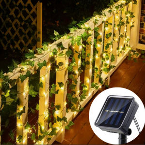 Solar Light String Festoon แตงโมประดิษฐ์ใบเมเปิ้ลพลังงานแสงอาทิตย์ Garland โคมไฟสวนกลางแจ้งฤดูร้อนงานแต่งงานตกแต่ง