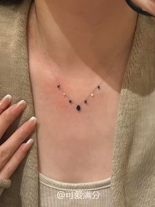 Blue Waterdrop Zirconia Necklace IceC Brand Classic Style Womens Fashion Jewelry Fresh out Lockbone Chain Alloy/Plated Metal