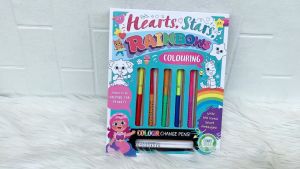 Hearts Stars Rainbows Colouring Set (includes colour markers & colour-change pen)