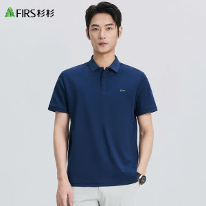 Firs | Breathable Comfort Cotton Business Casual Summer Thin Embroidery Print Polo Shirt