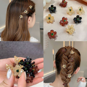 5Pcs/Set Trendy Mini Hair Claws For Women Korean Small Flower Hair Clips Set Hair Accessories Hair Crabs Girls Headwear Wedding