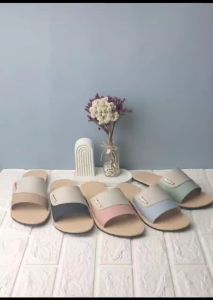 CMT Lilly Sandal Wanita Slop kokop Sandal Wanita Plat Teplek Motif Slop Kombinasi