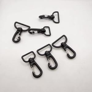 10 Pcs/Pack Plastic Black Rotating Swivel Snap Hook Buckle For Weave Paracord Lanyard Backpack Webbing Carabiner