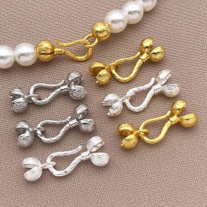 ผสม 3/5 คู่ 18K ทองแดงชุบทองจริงหนาสีเงินสีขาวดอกไม้พริกไทย clasps เครื่องประดับ DIY ทําอุปกรณ์