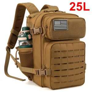 25L /45L Heavy Duty Tactical Backpack For Men Women Gym School Camping Travel Commute Rucksack With Dual Cup Holder