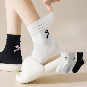 Women Socks Spring Summer White Japanese Cute Kawaii Harajuku Sweet Style Lolita Bowknot Female Short Crew Socks Girl Gift Soks