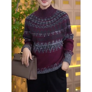 QINGNAER | Retro Slimming Oversized Turtleneck Sweater
