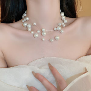 Multi-layer Pearl Necklace Korean Fashion Elegant Neck Lace Accessories Jewelry for Women Girls